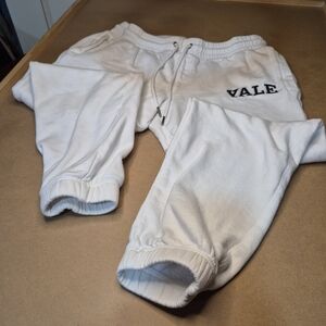 Women's White Cropped Jogger Pants - YALE 2693/380